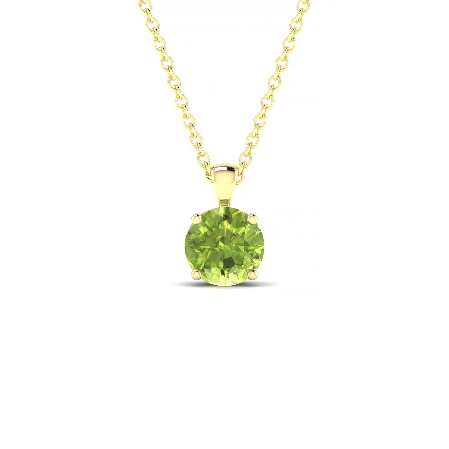 Reverse | 18k Yellow Gold 6 mm Round Peridot Pendant