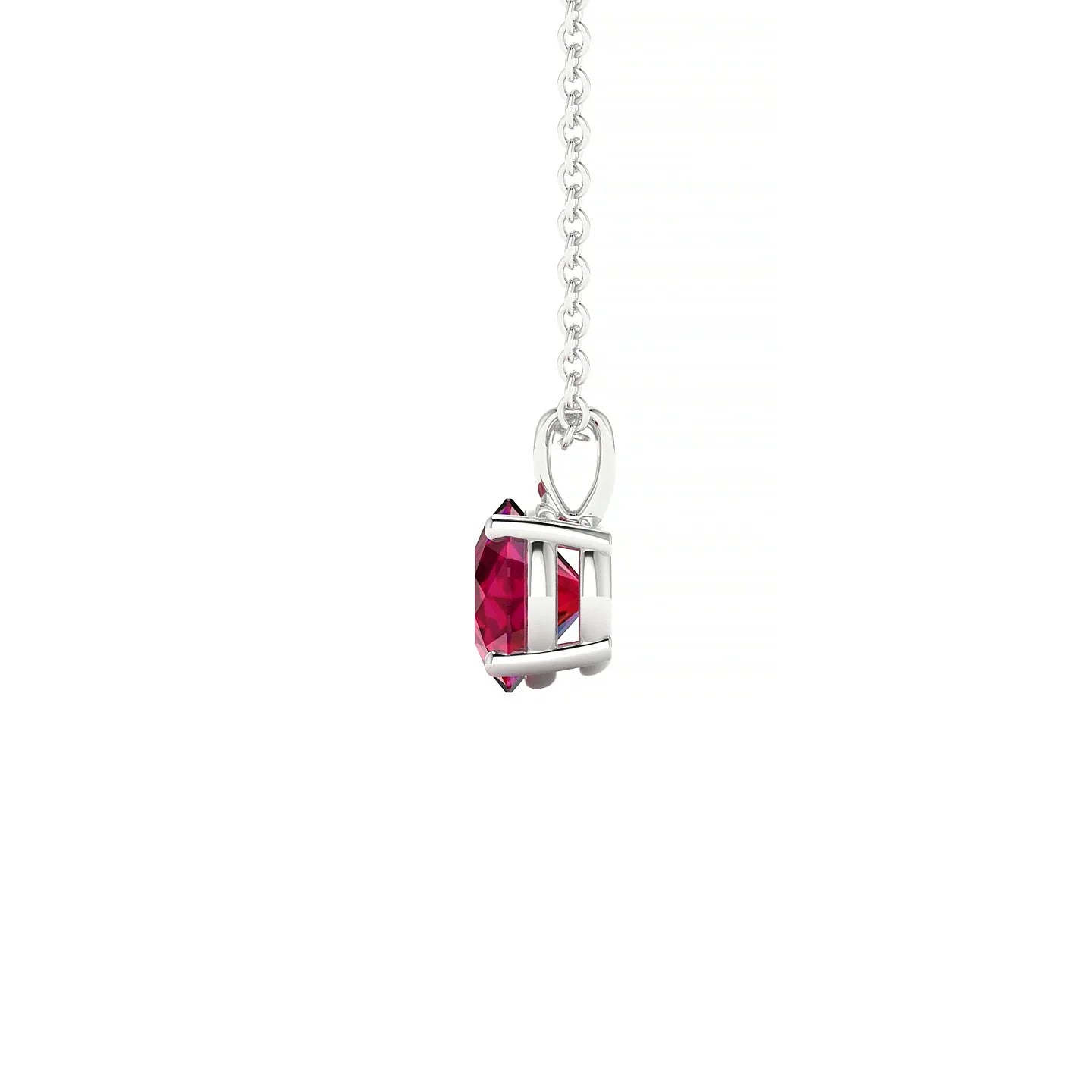 Reverse | 18k White Gold 6 mm Round Ruby Pendant