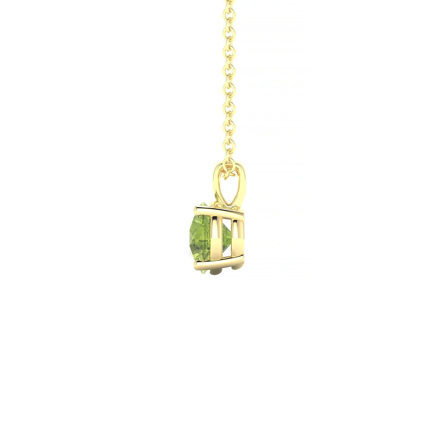 Reverse | 18k Yellow Gold 6 mm Round Peridot Pendant