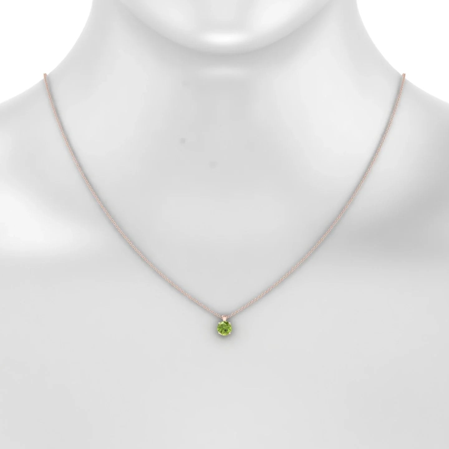 Reverse | 18k Rose Gold 6 mm Round Peridot Pendant