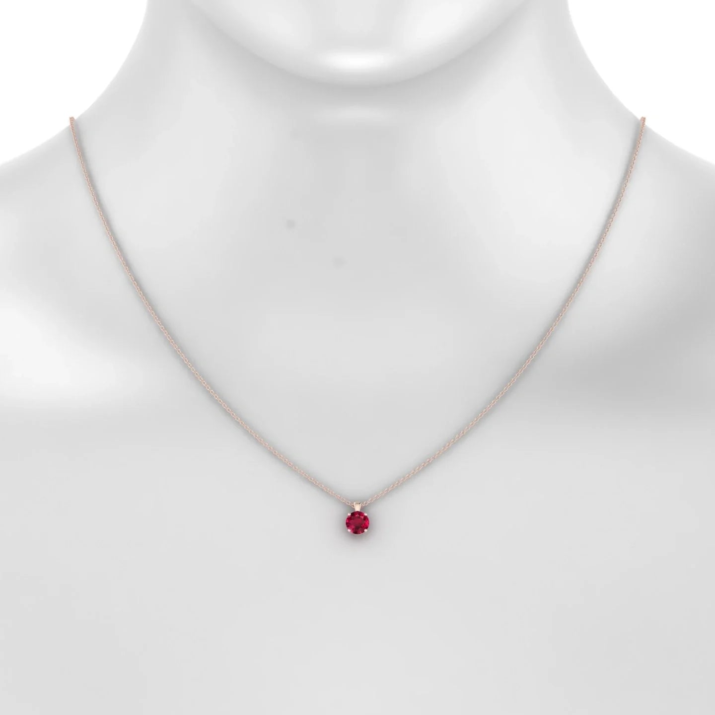 Reverse | 18k Rose Gold 6 mm Round Ruby Pendant