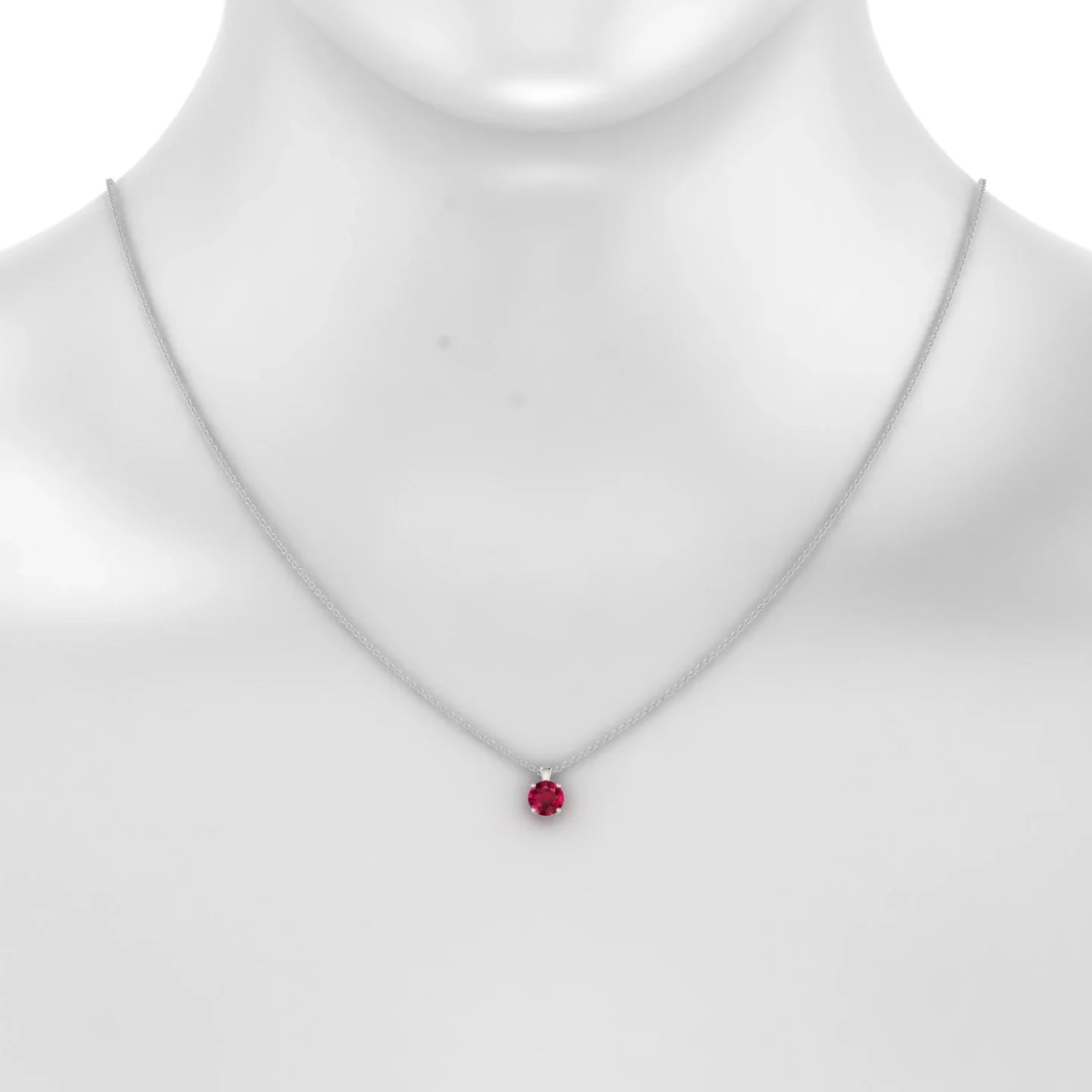Reverse | 18k White Gold 6 mm Round Ruby Pendant