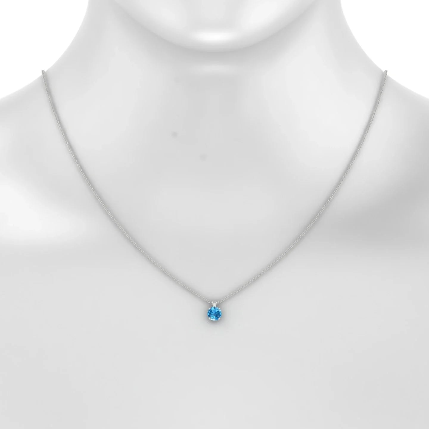 Reverse | 18k White Gold 6 mm Round Topaz Pendant