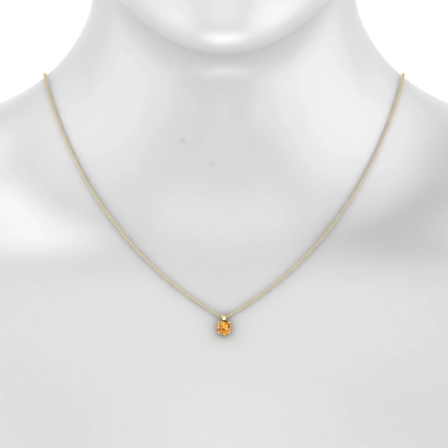 Reverse | 18k Yellow Gold 6 mm Round Citrine Pendant