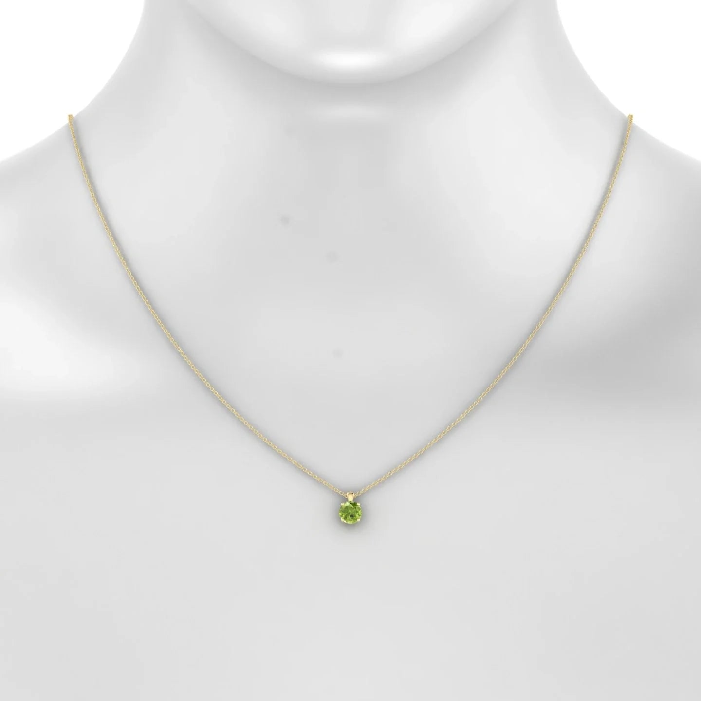 Reverse | 18k Yellow Gold 6 mm Round Peridot Pendant