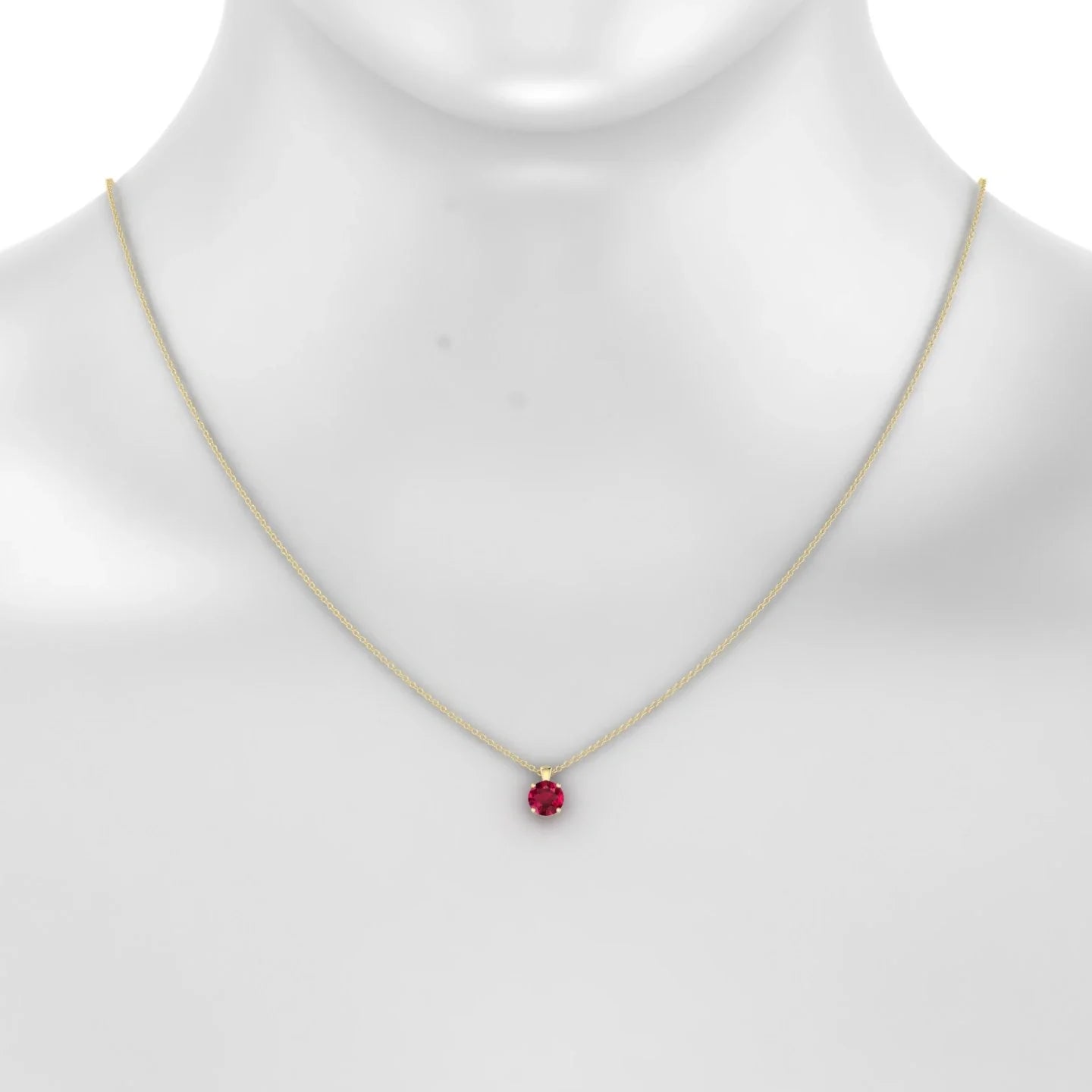 Reverse | 18k Yellow Gold 6 mm Round Ruby Pendant