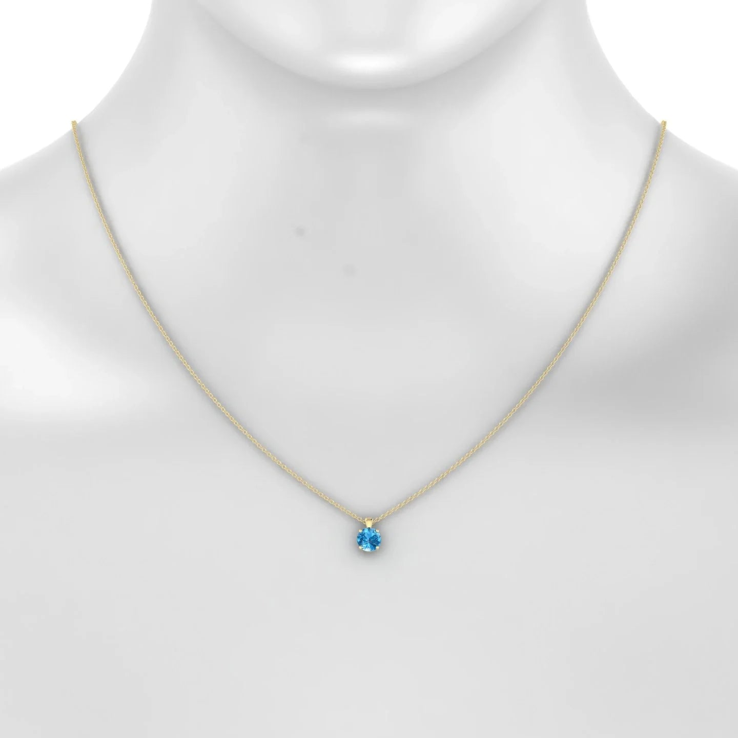 Reverse | 18k Yellow Gold 6 mm Round Topaz Pendant