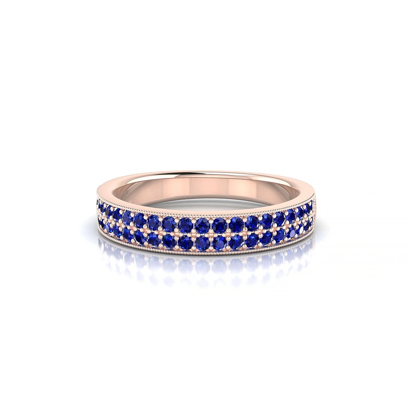 Rhyme | 18k Rose Gold 1.3 mm Round Sapphire Ring