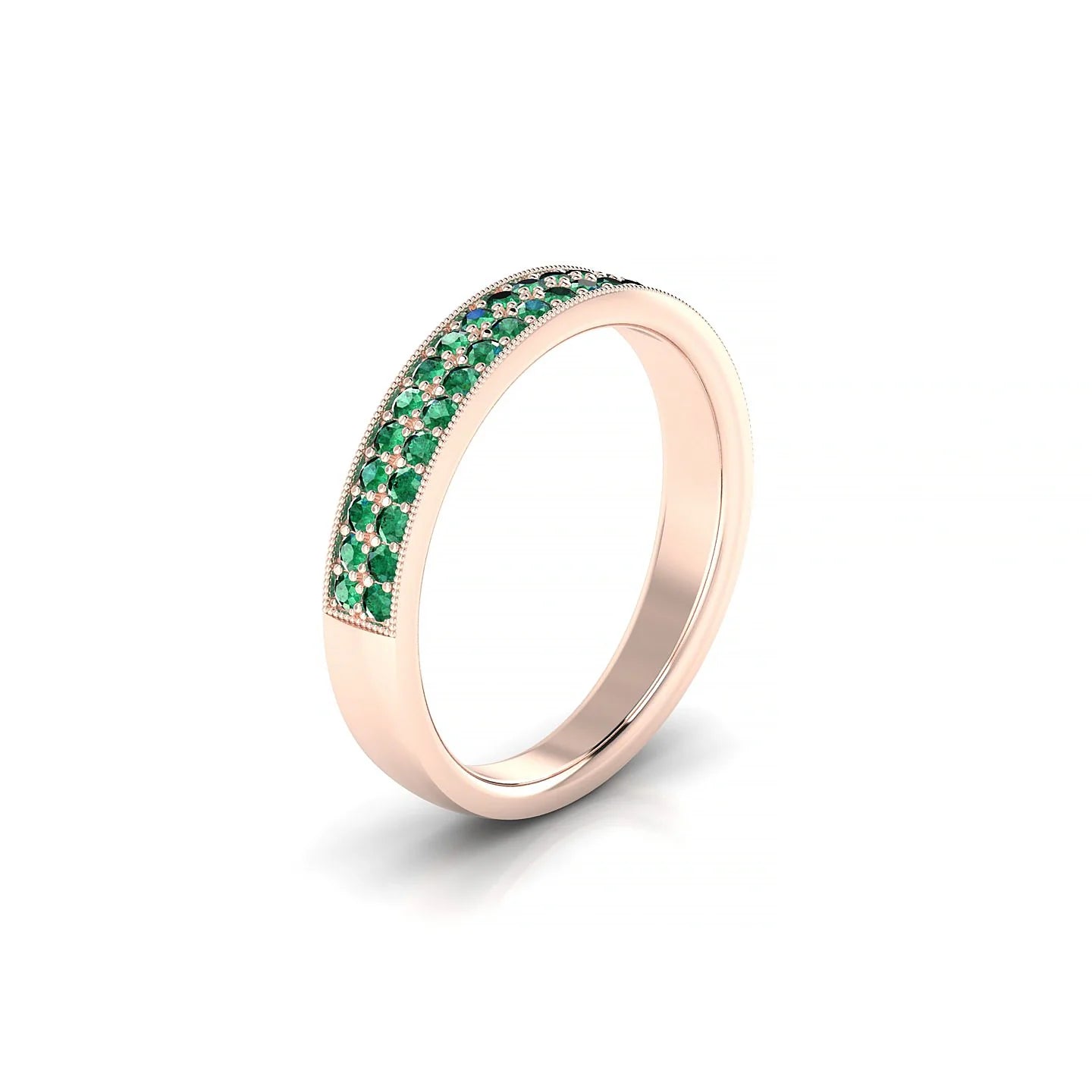 Rhyme | 18k Rose Gold 1.3 mm Round Emerald Ring