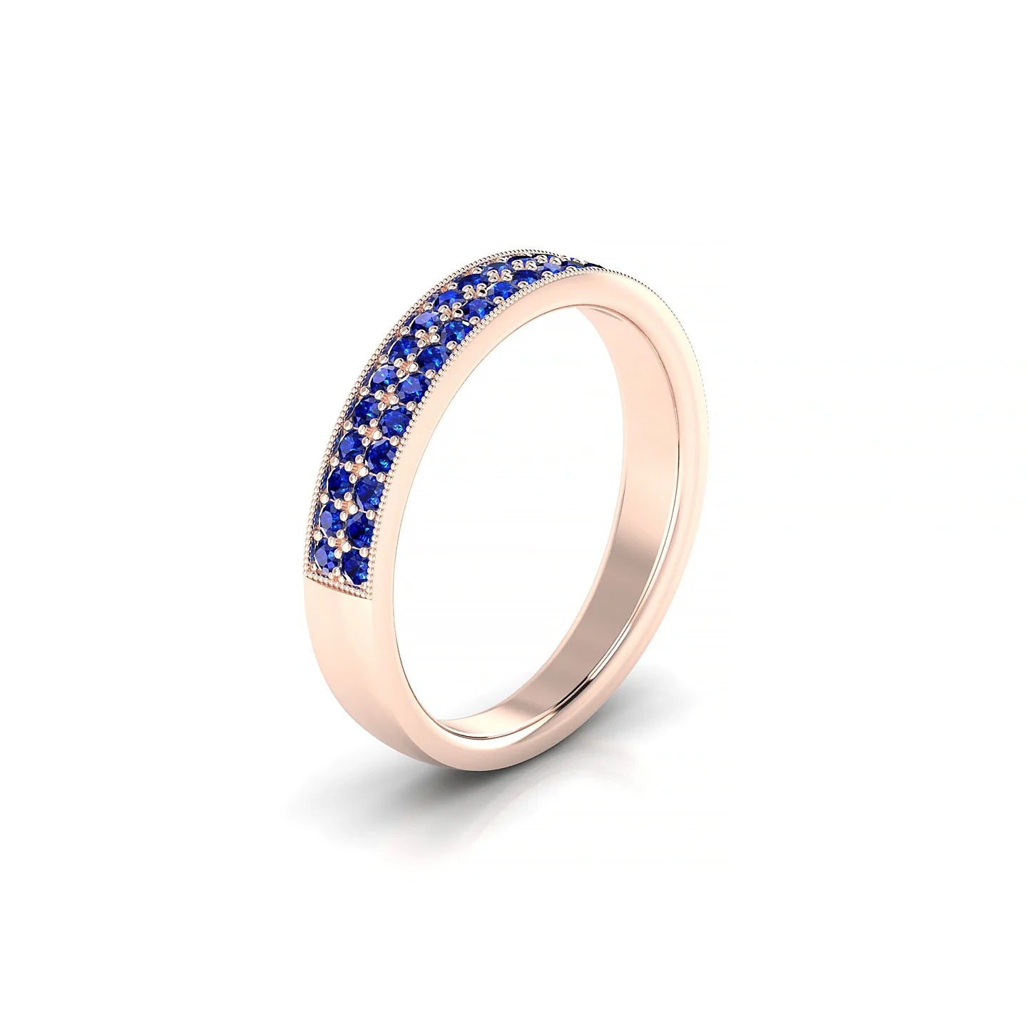 Rhyme | 18k Rose Gold 1.3 mm Round Sapphire Ring