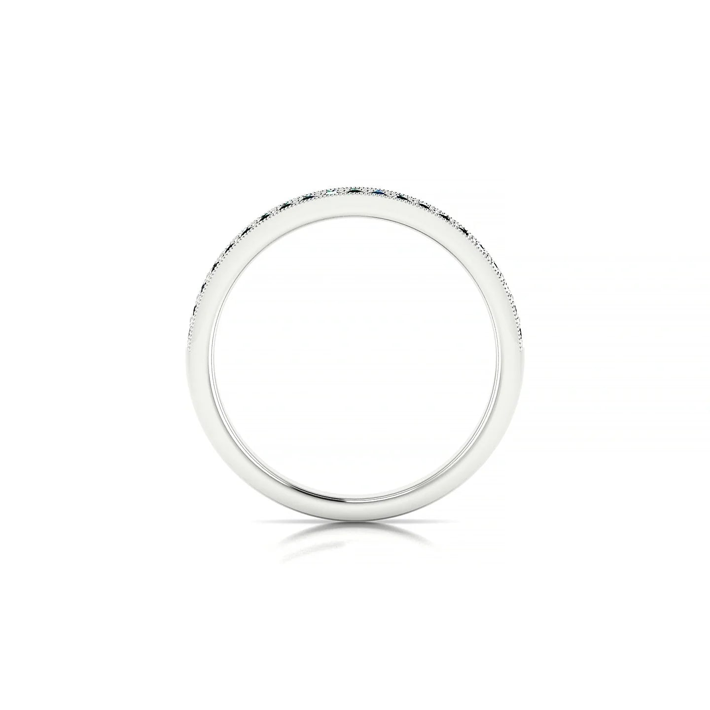 Rhyme | 18k White Gold 1.3 mm Round Emerald Ring