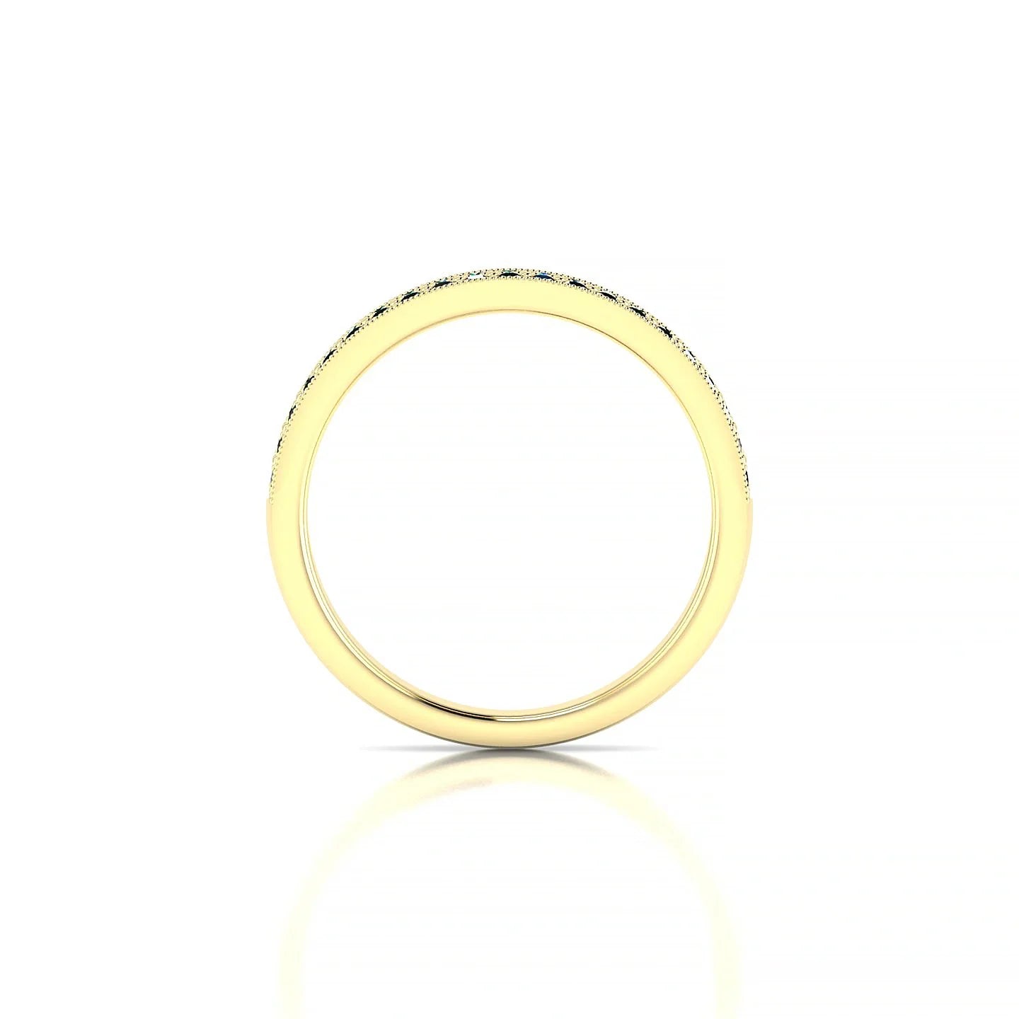 Rhyme | 18k Yellow Gold 1.3 mm Round Emerald Ring