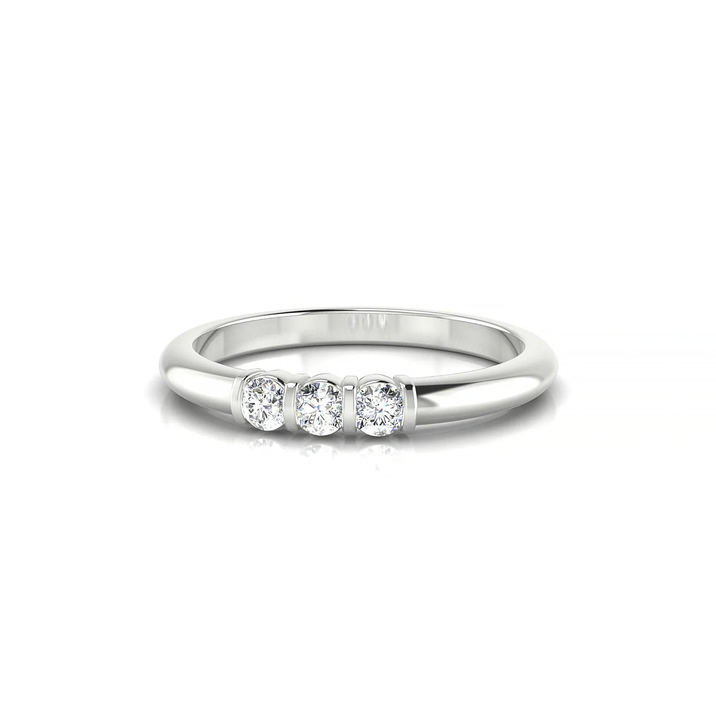 Ridge | 18k White Gold 2.5 mm Round Diamond Ring