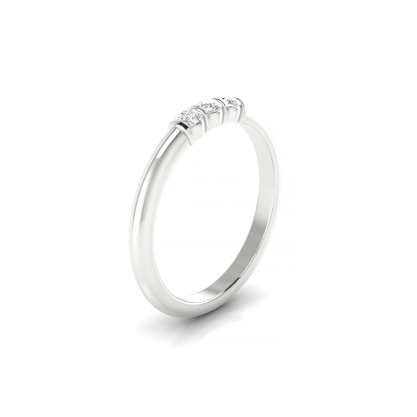 Ridge | 18k White Gold 2.5 mm Round Diamond Ring