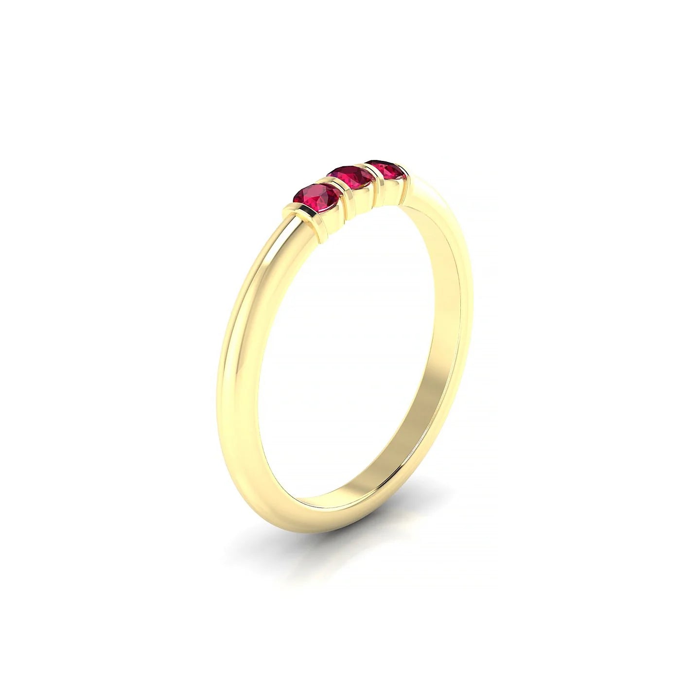Ridge | 18k Yellow Gold 2.5 mm Round Ruby Ring