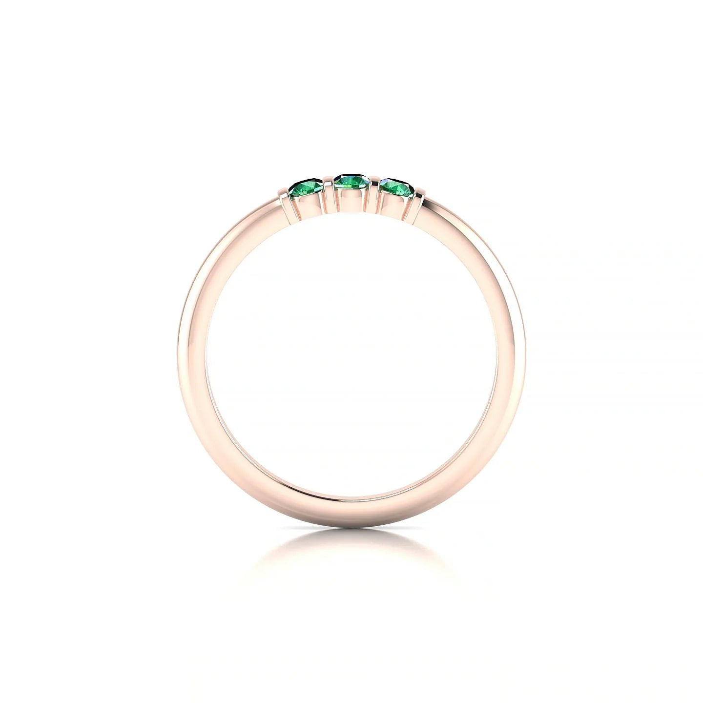 Ridge | 18k Rose Gold 2.5 mm Round Emerald Ring