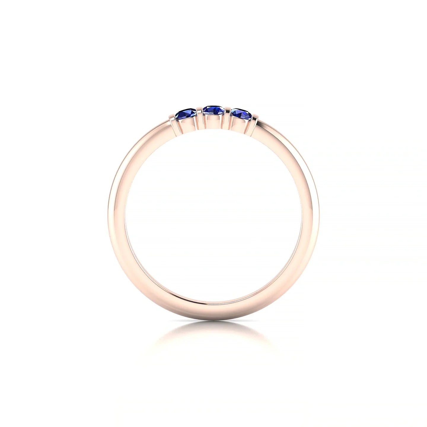 Ridge | 18k Rose Gold 2.5 mm Round Sapphire Ring