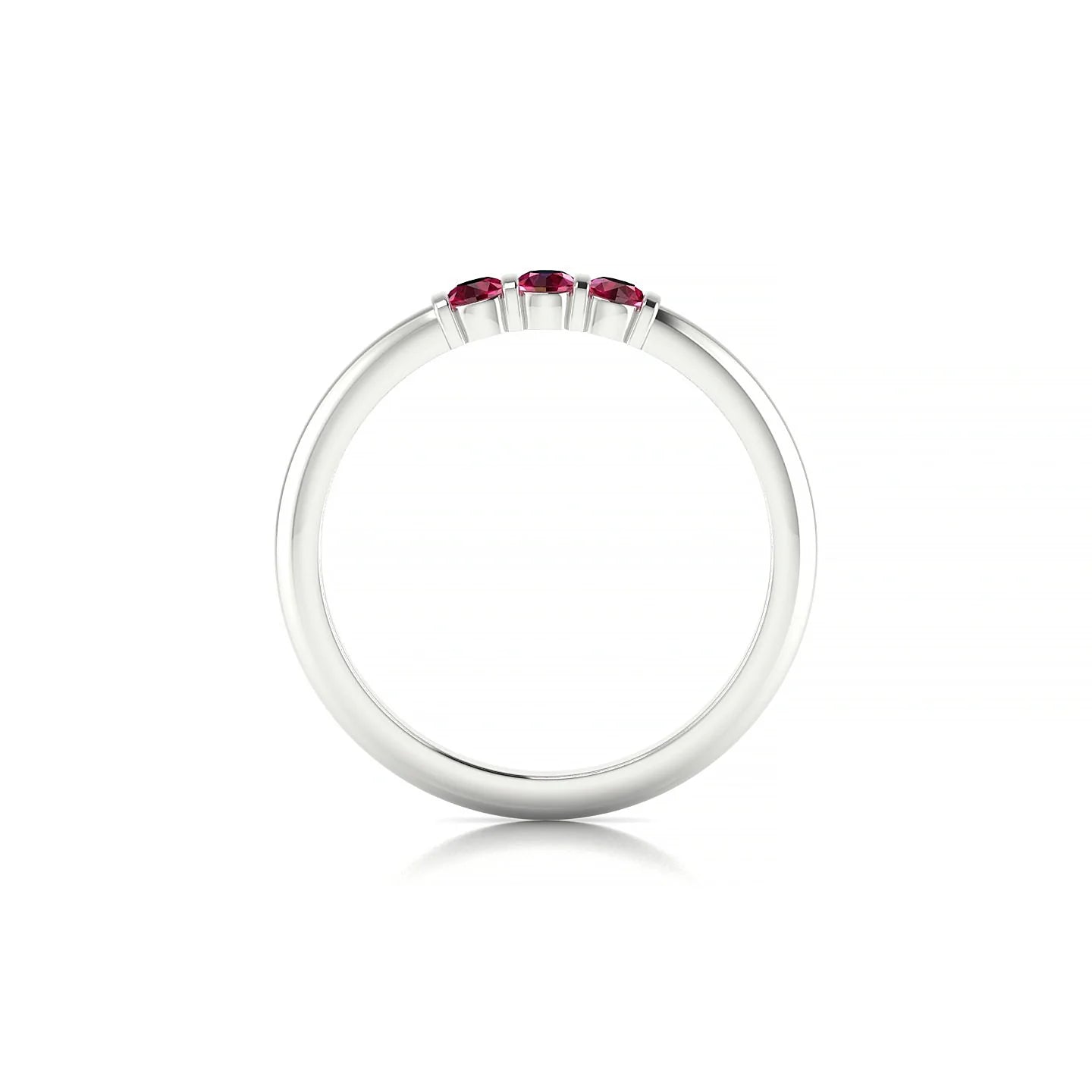 Ridge | 18k White Gold 2.5 mm Round Ruby Ring