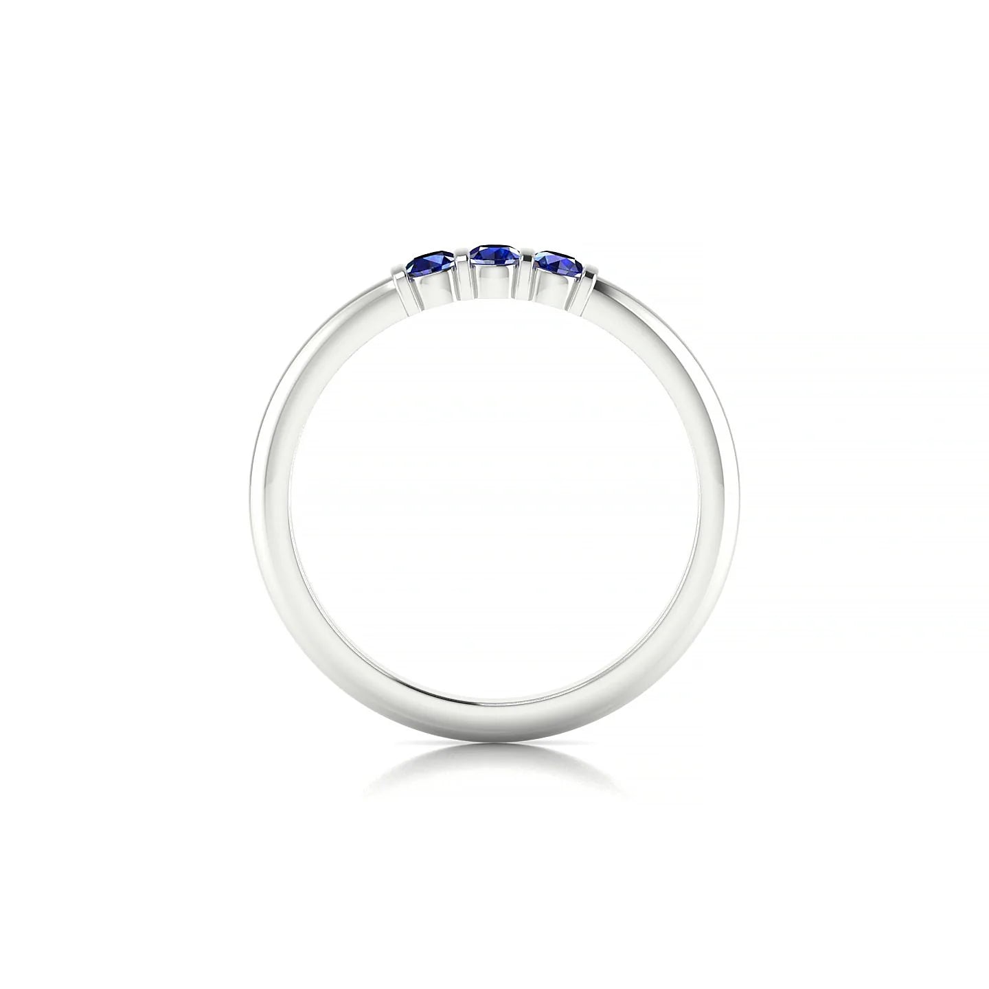 Ridge | 18k White Gold 2.5 mm Round Sapphire Ring