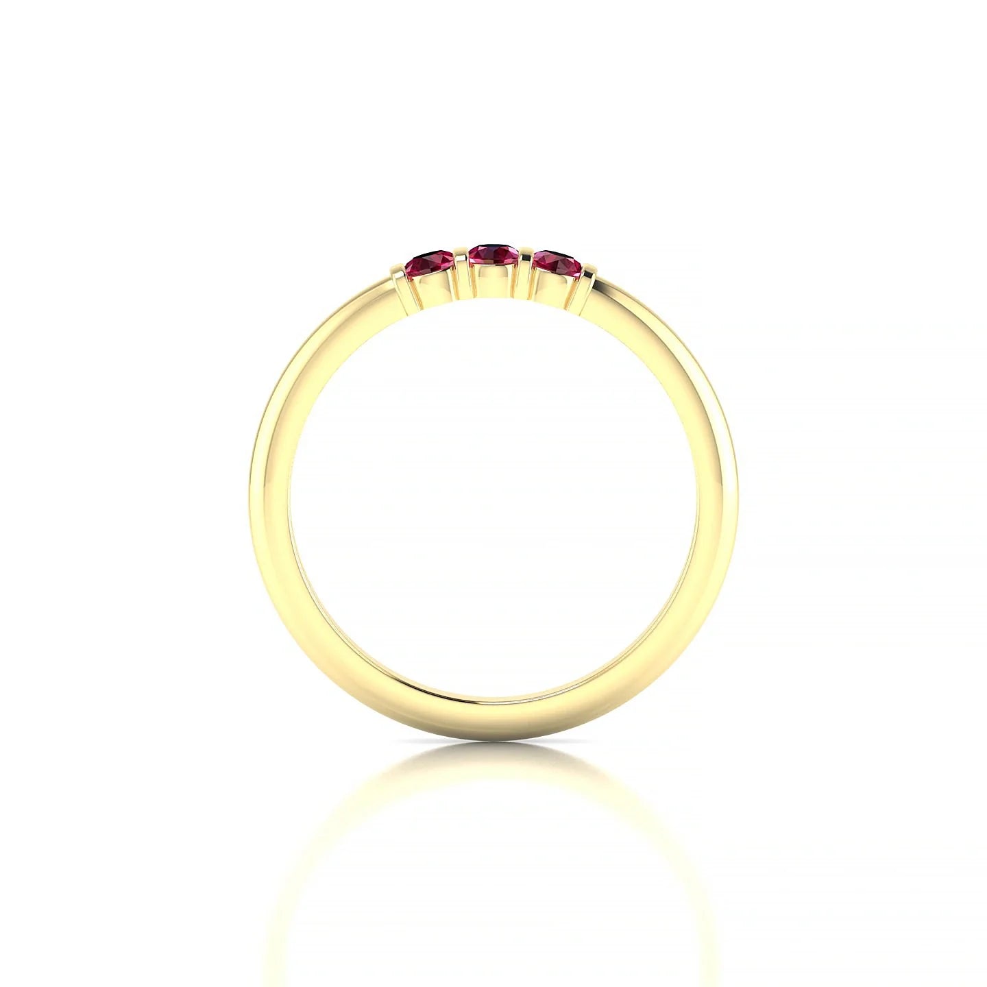 Ridge | 18k Yellow Gold 2.5 mm Round Ruby Ring