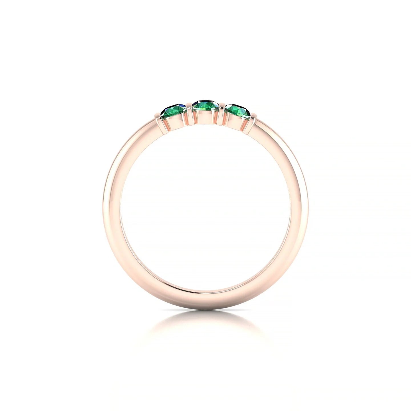 Ridge | 18k Rose Gold 3 mm Round Emerald Ring