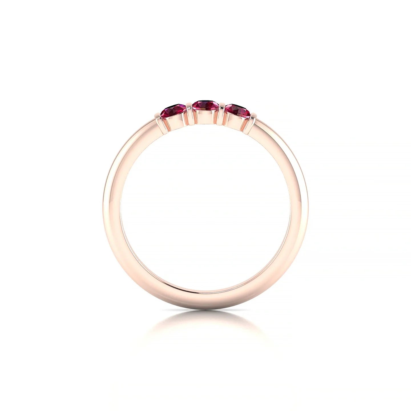 Ridge | 18k Rose Gold 3 mm Round Ruby Ring