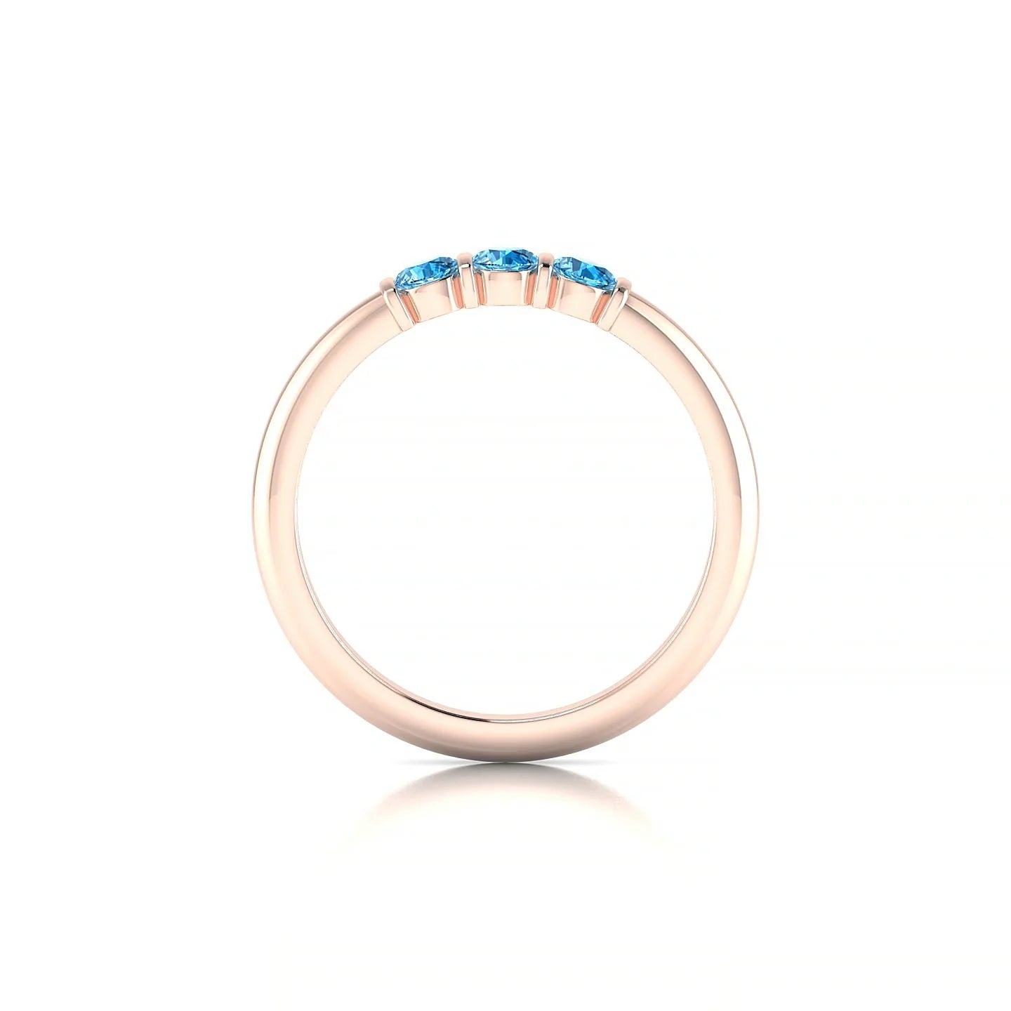 Ridge | 18k Rose Gold 3 mm Round Topaz Ring