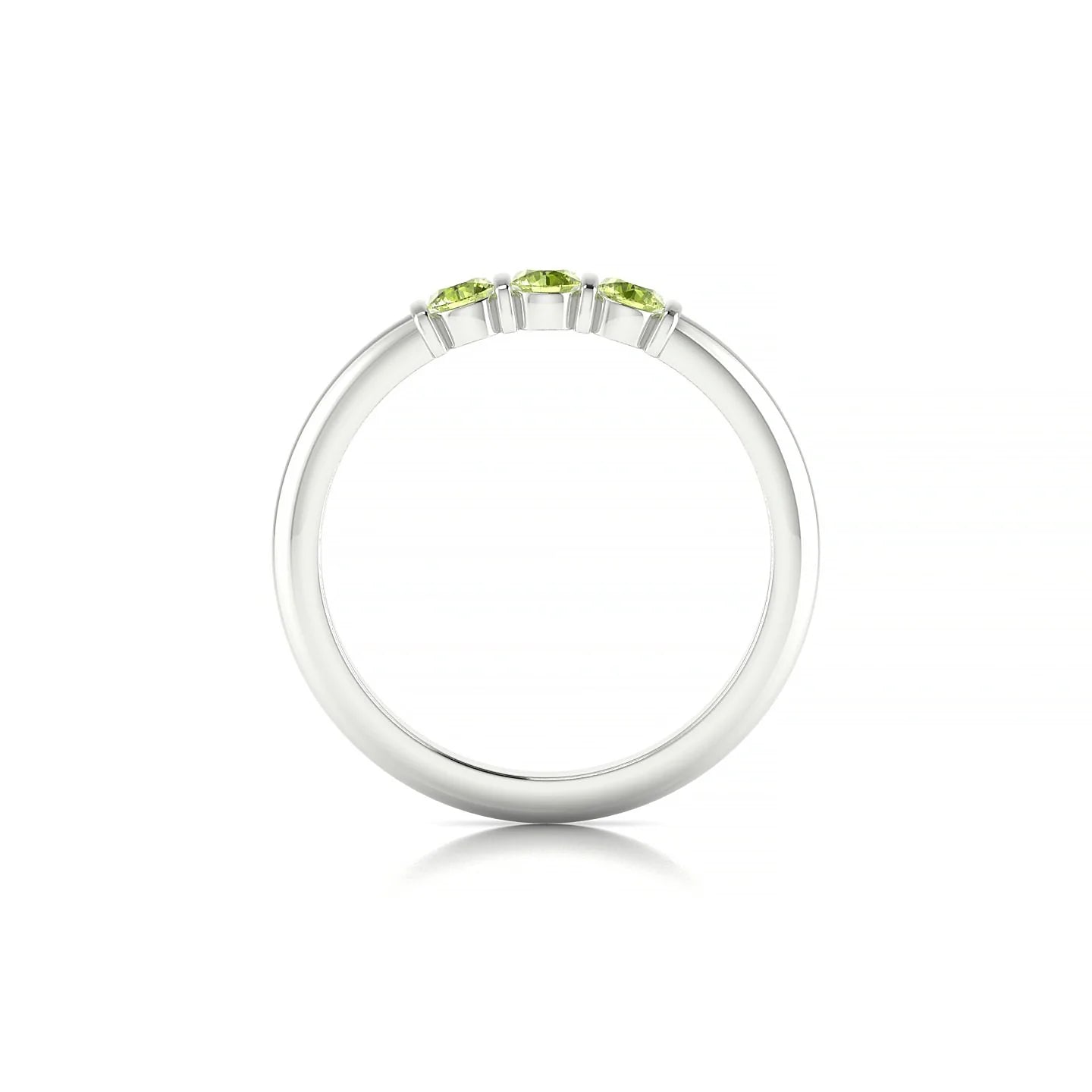 Ridge | 18k White Gold 3 mm Round Peridot Ring