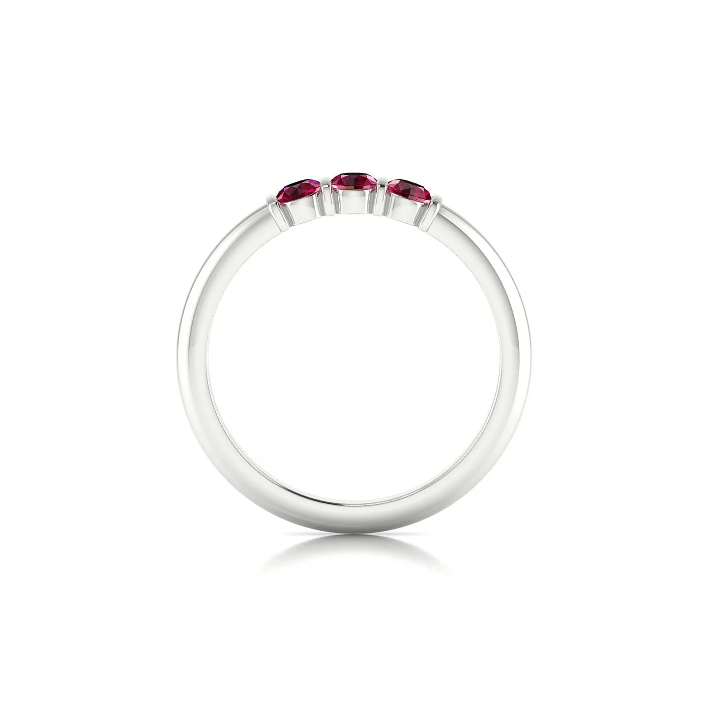 Ridge | 18k White Gold 3 mm Round Ruby Ring
