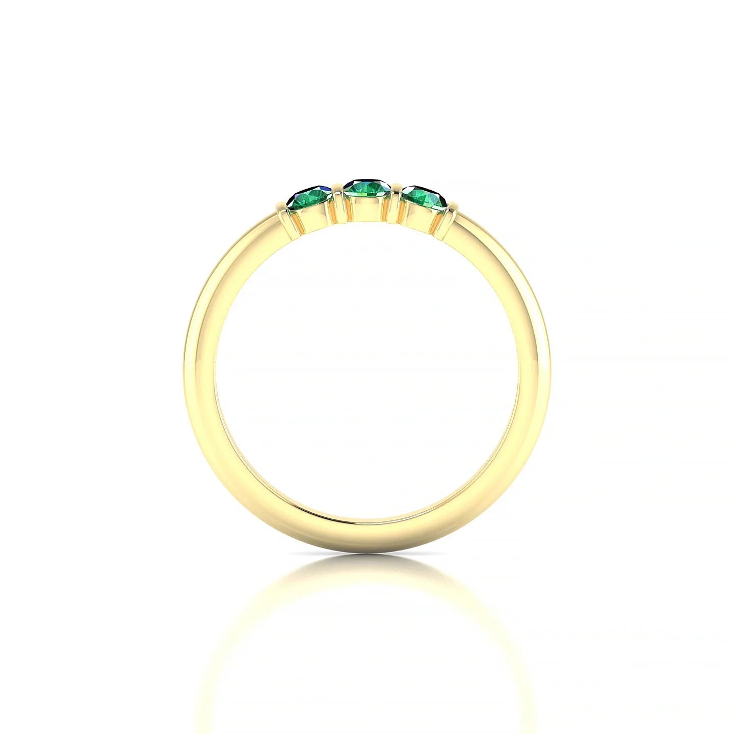 Ridge | 18k Yellow Gold 3 mm Round Emerald Ring