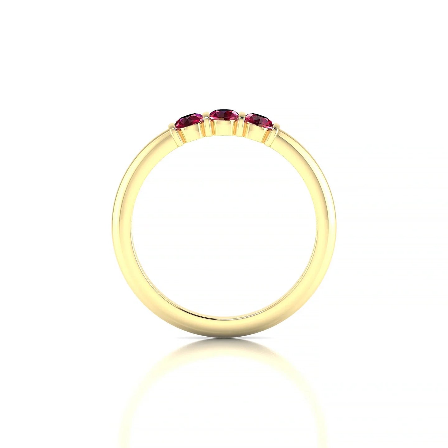 Ridge | 18k Yellow Gold 3 mm Round Ruby Ring