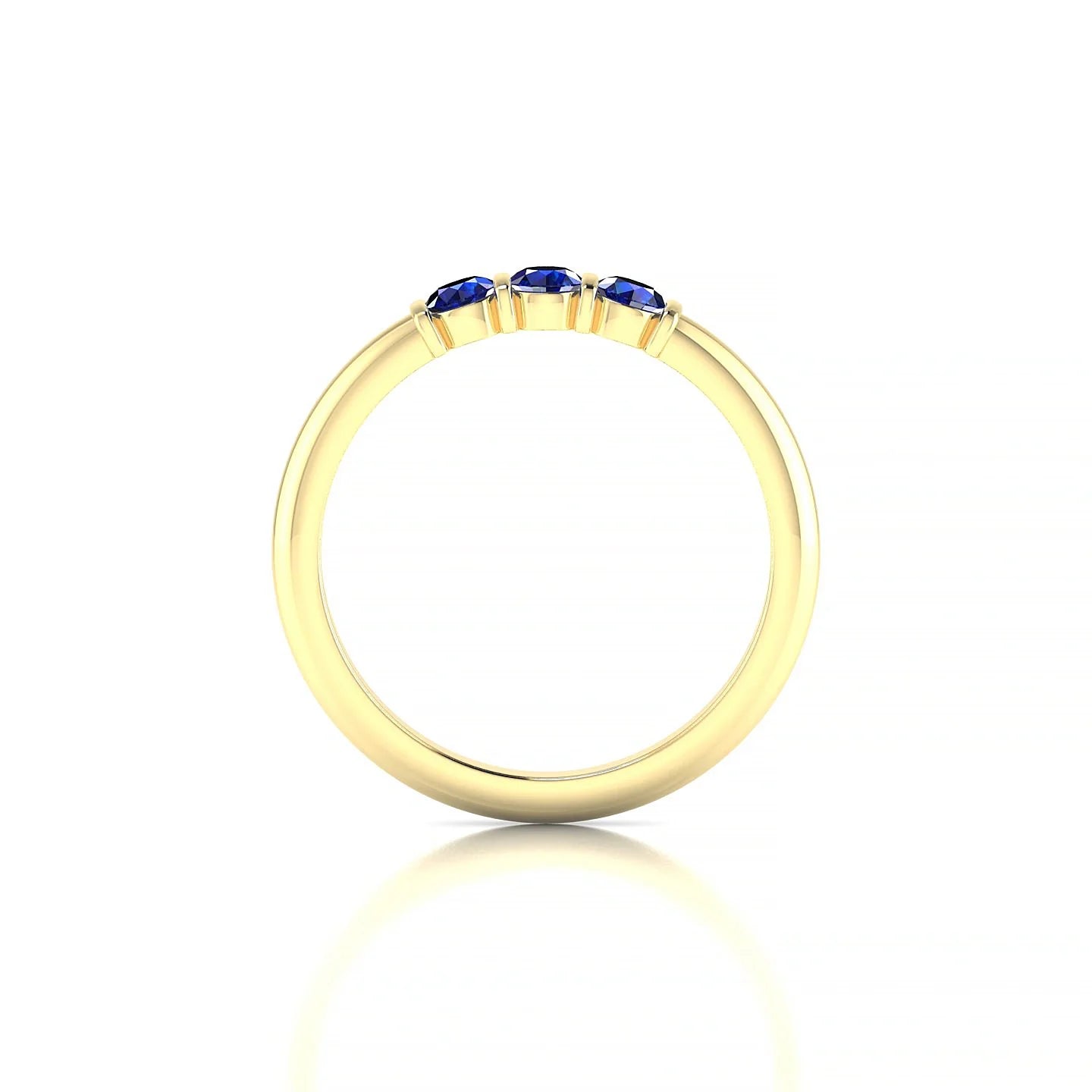 Ridge | 18k Yellow Gold 3 mm Round Sapphire Ring