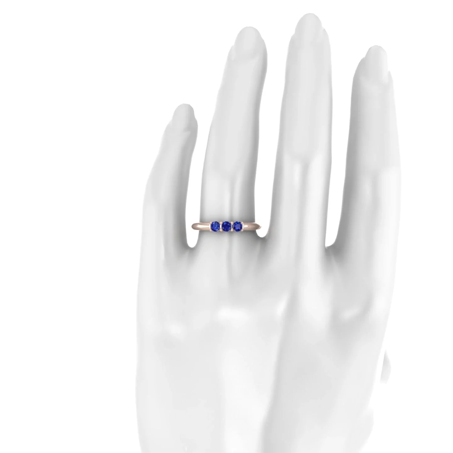 Ridge | 18k Rose Gold 3 mm Round Sapphire Ring