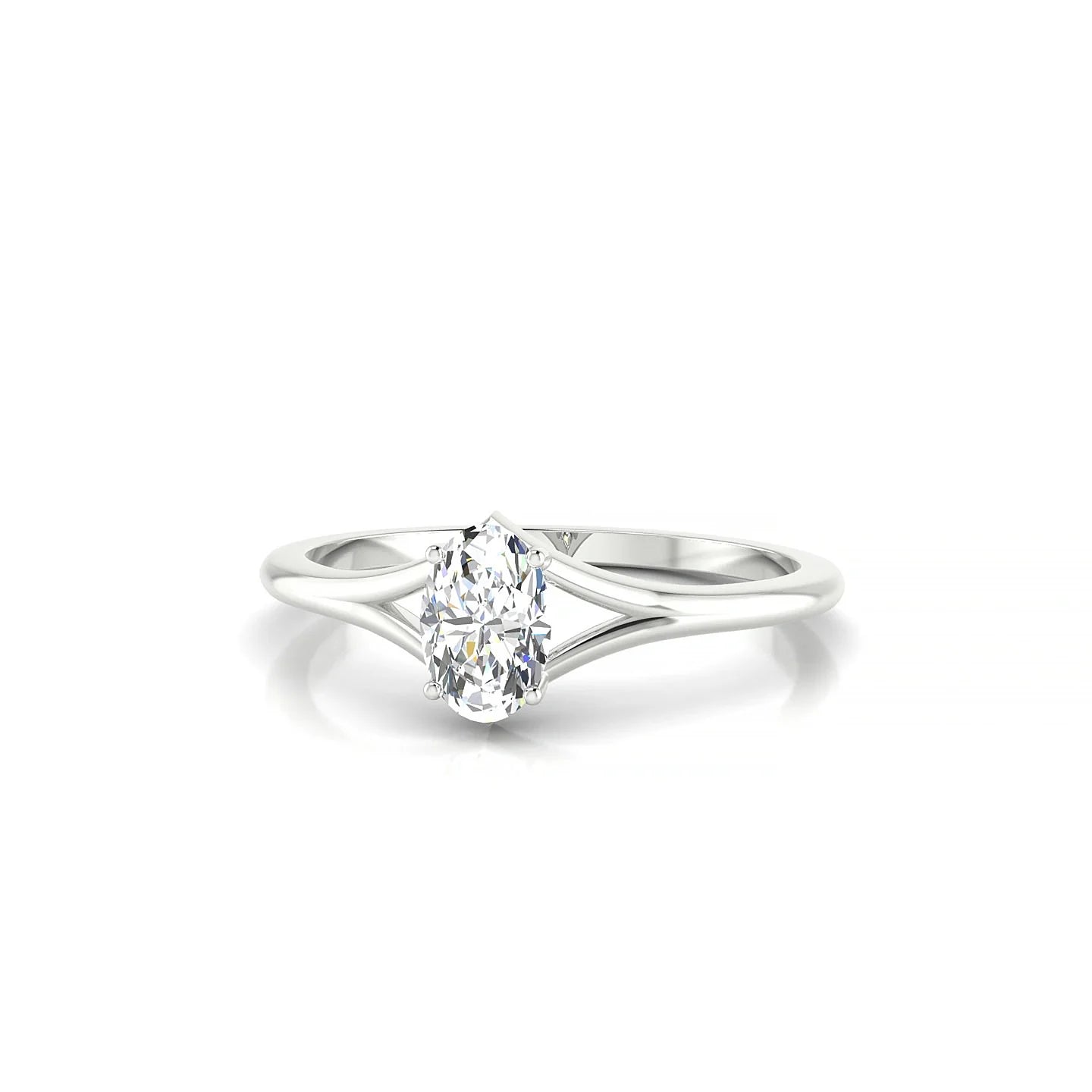 Rise | 18k White Gold 6 x 4 mm Oval Diamond Ring