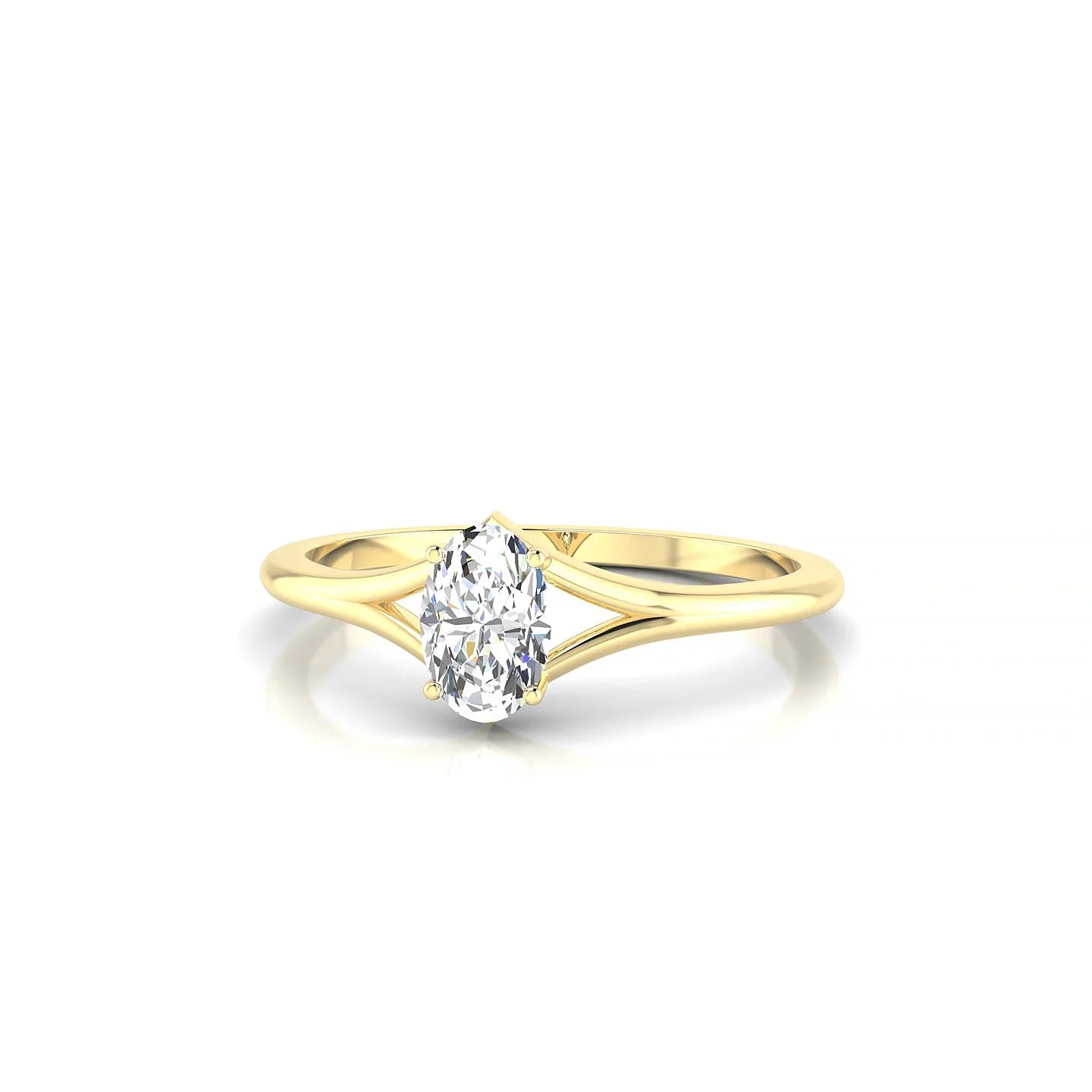 Rise | 18k Yellow Gold 6 x 4 mm Oval Diamond Ring
