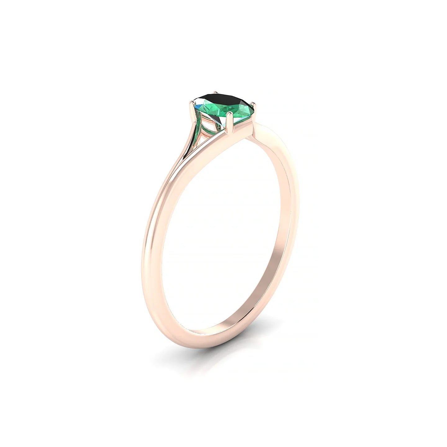 Rise | 18k Rose Gold 6 x 4 mm Oval Emerald Ring