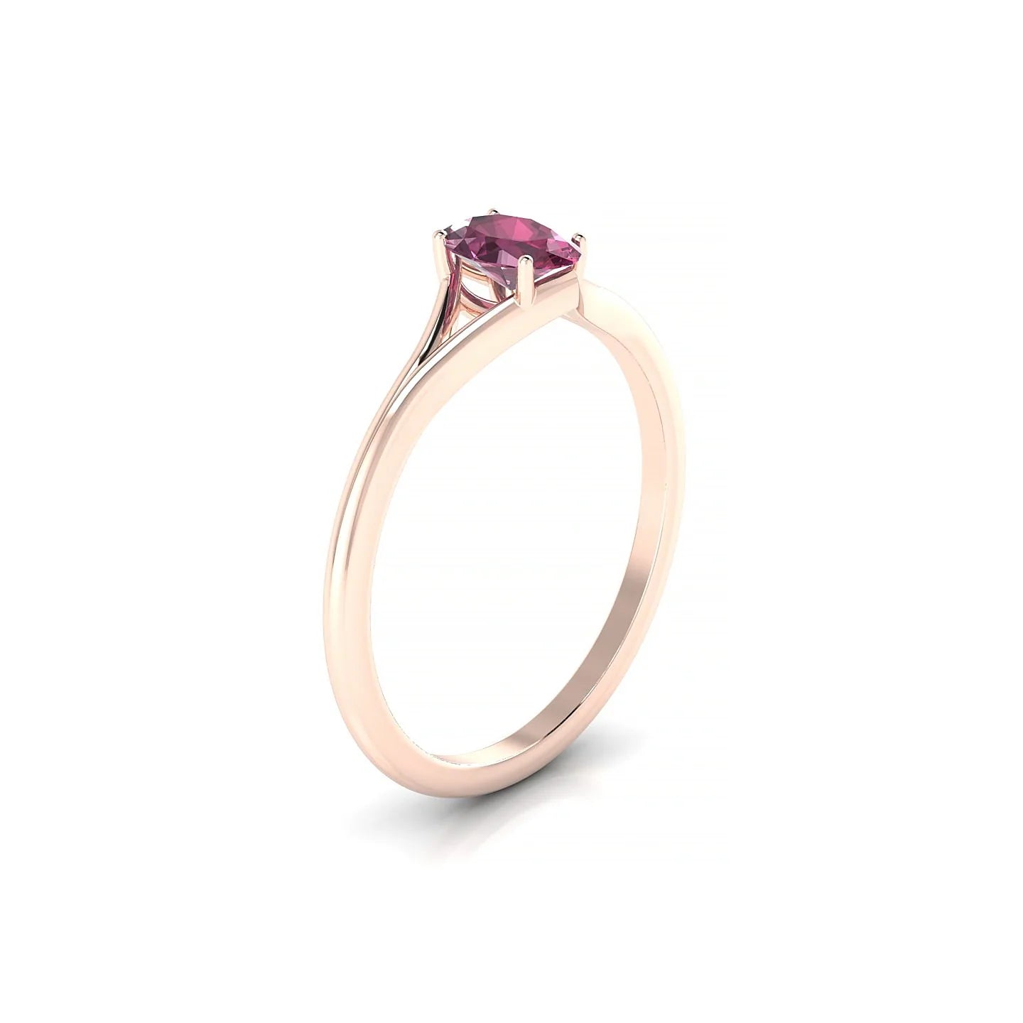 Rise | 18k Rose Gold 6 x 4 mm Oval Rhodolite Ring