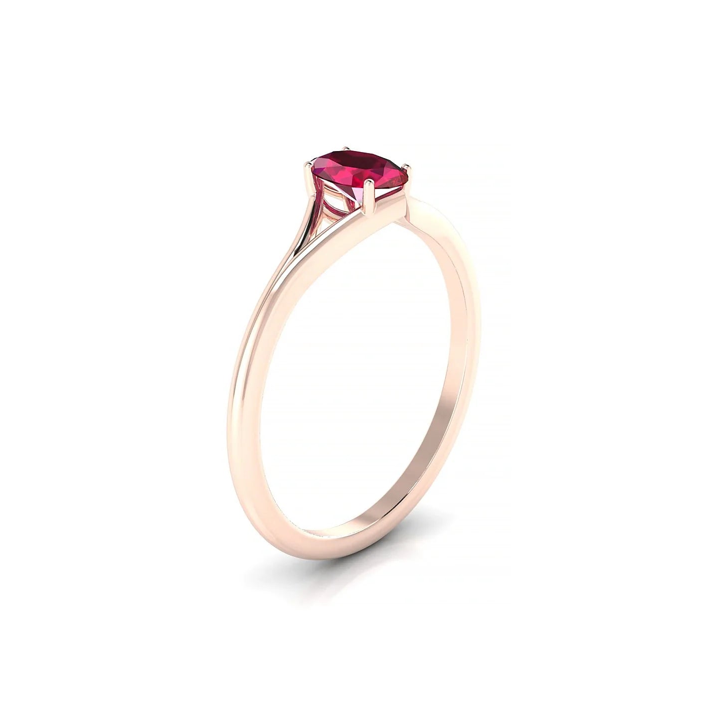 Rise | 18k Rose Gold 6 x 4 mm Oval Ruby Ring
