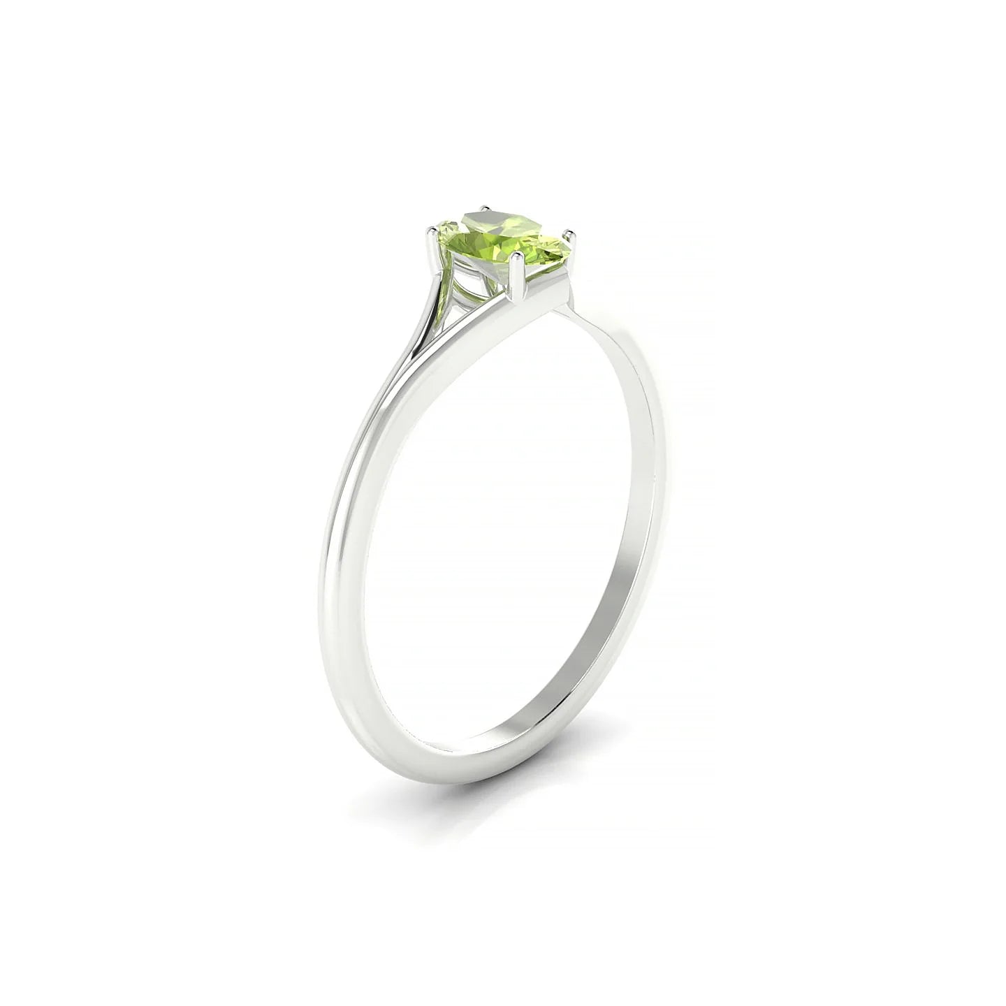 Rise | 18k White Gold 6 x 4 mm Oval Peridot Ring