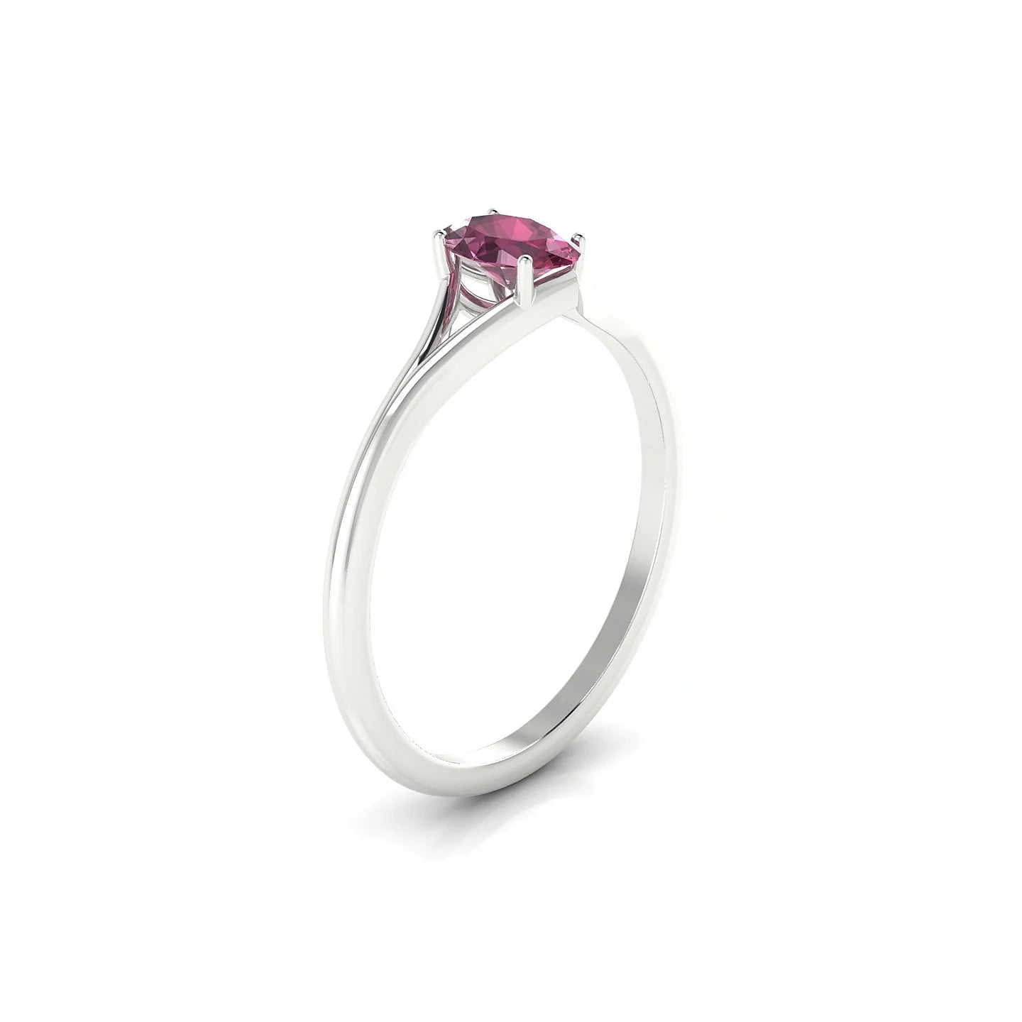 Rise | 18k White Gold 6 x 4 mm Oval Rhodolite Ring