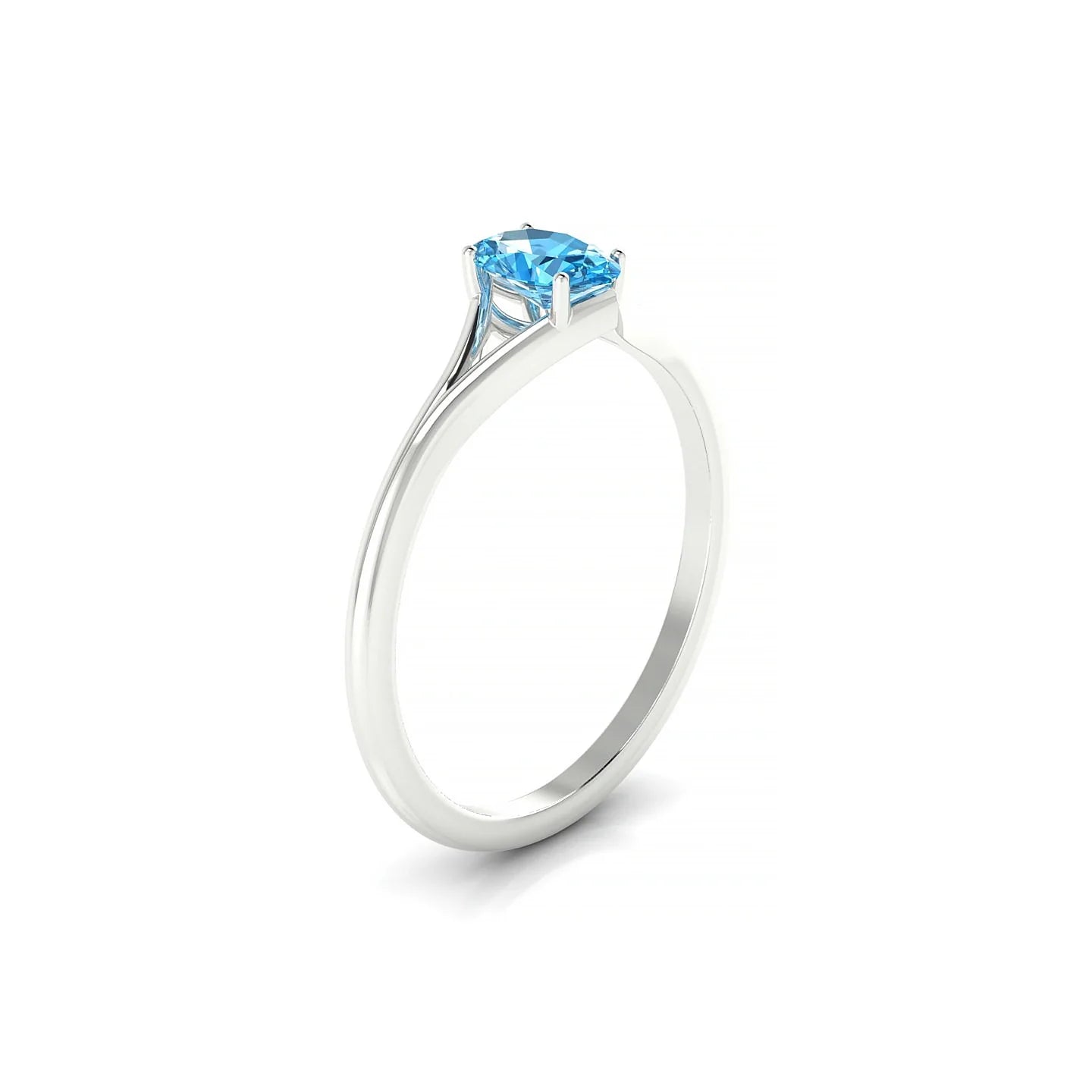 Rise | 18k White Gold 6 x 4 mm Oval Topaz Ring
