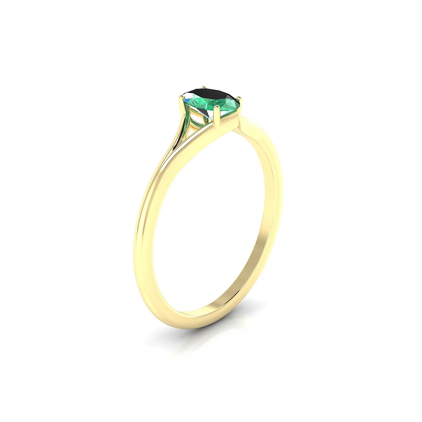 Rise | 18k Yellow Gold 6 x 4 mm Oval Emerald Ring