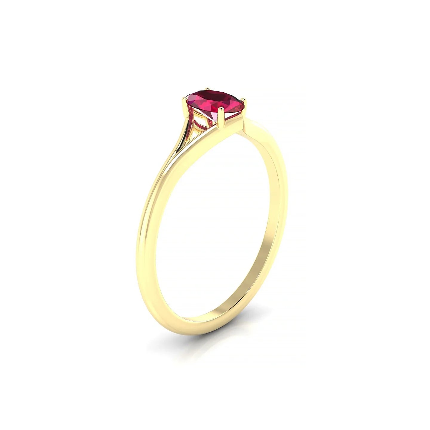 Rise | 18k Yellow Gold 6 x 4 mm Oval Ruby Ring
