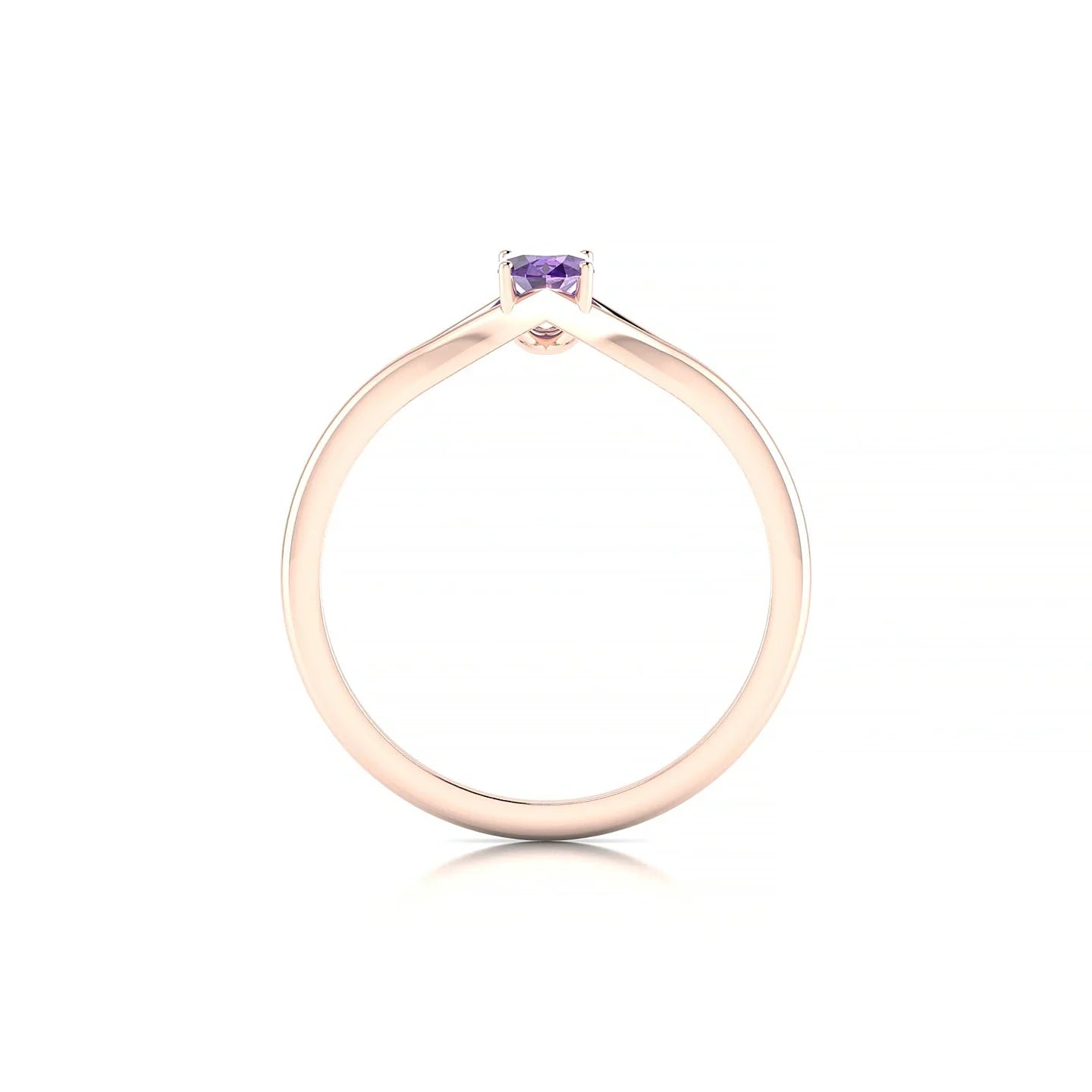 Rise | 18k Rose Gold 6 x 4 mm Oval Amethyst Ring