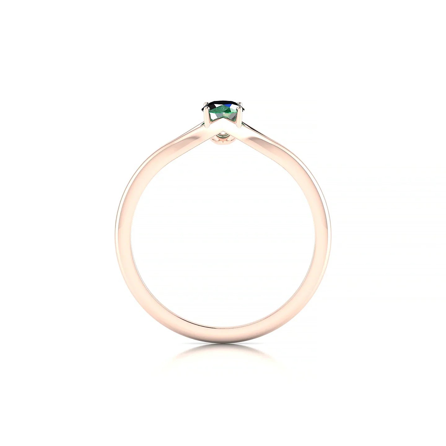 Rise | 18k Rose Gold 6 x 4 mm Oval Emerald Ring
