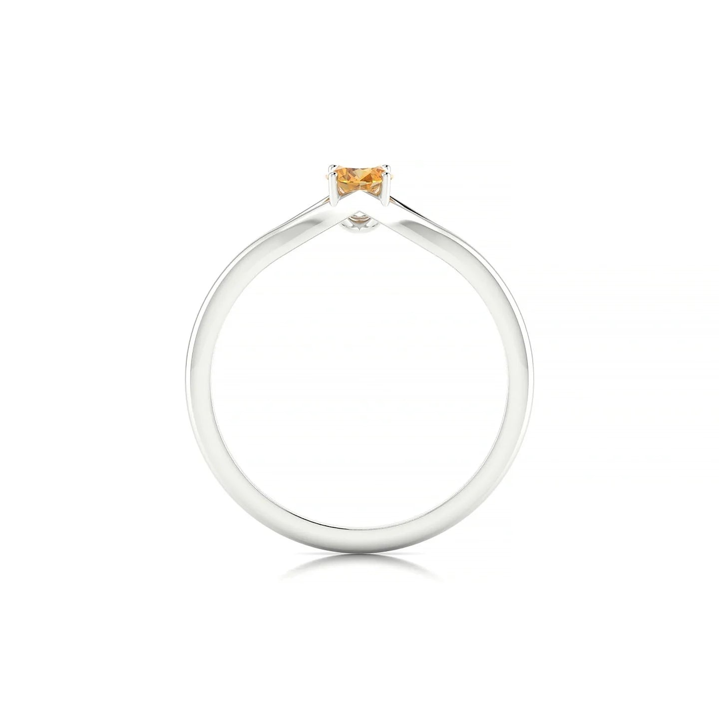 Rise | 18k White Gold 6 x 4 mm Oval Citrine Ring