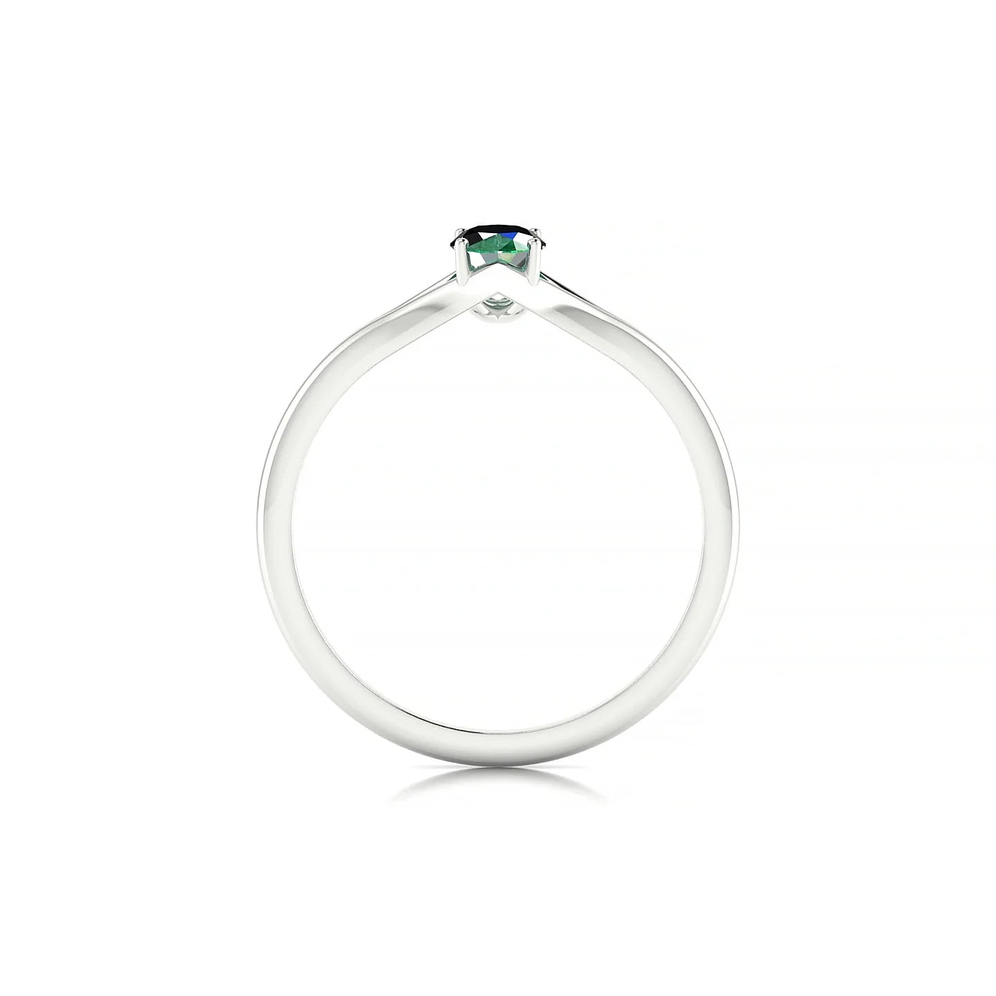 Rise | 18k White Gold 6 x 4 mm Oval Emerald Ring