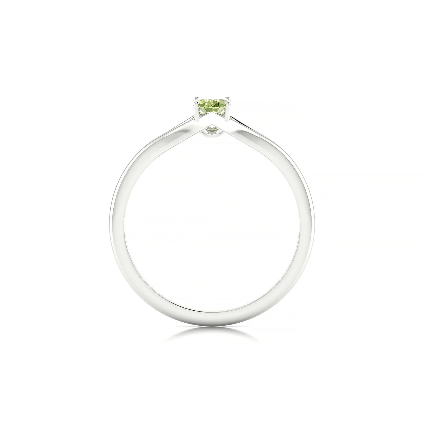 Rise | 18k White Gold 6 x 4 mm Oval Peridot Ring