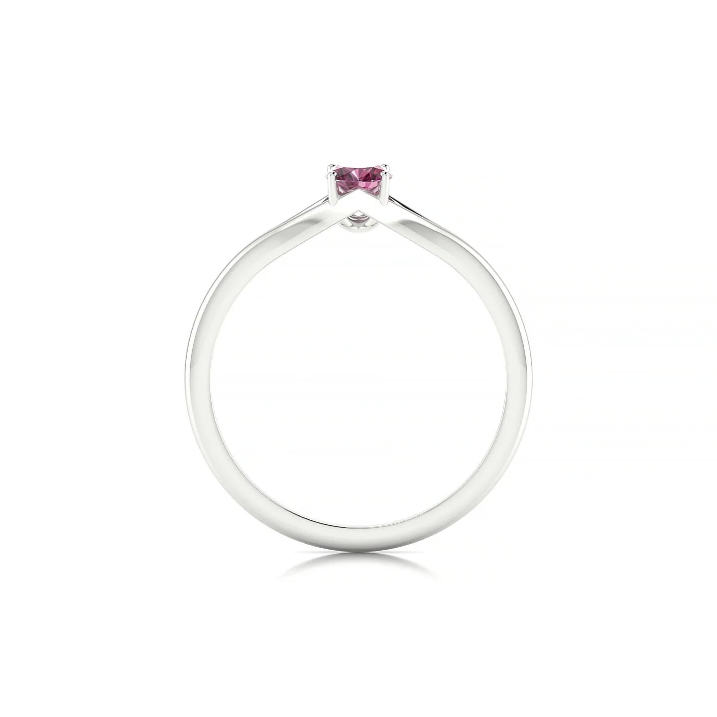 Rise | 18k White Gold 6 x 4 mm Oval Rhodolite Ring