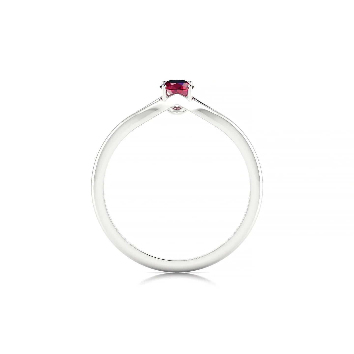 Rise | 18k White Gold 6 x 4 mm Oval Ruby Ring